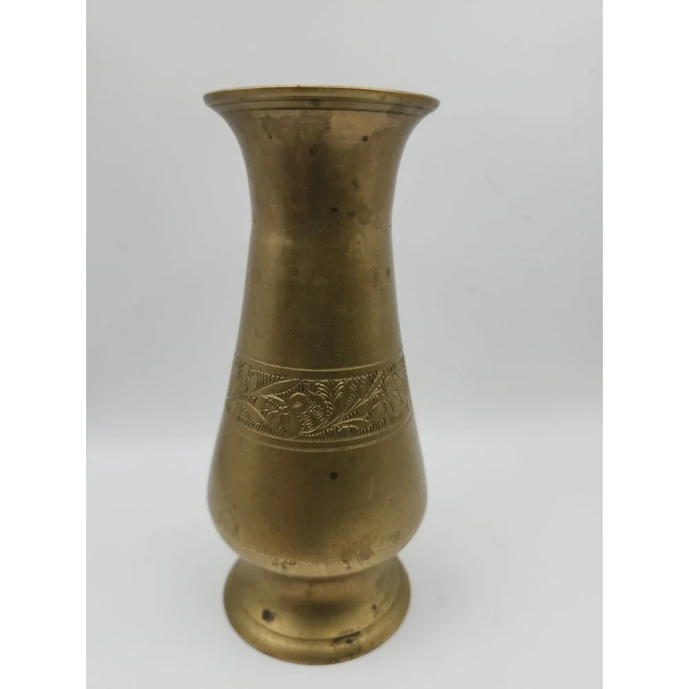 Small Solid Brass Bud Vase. 5